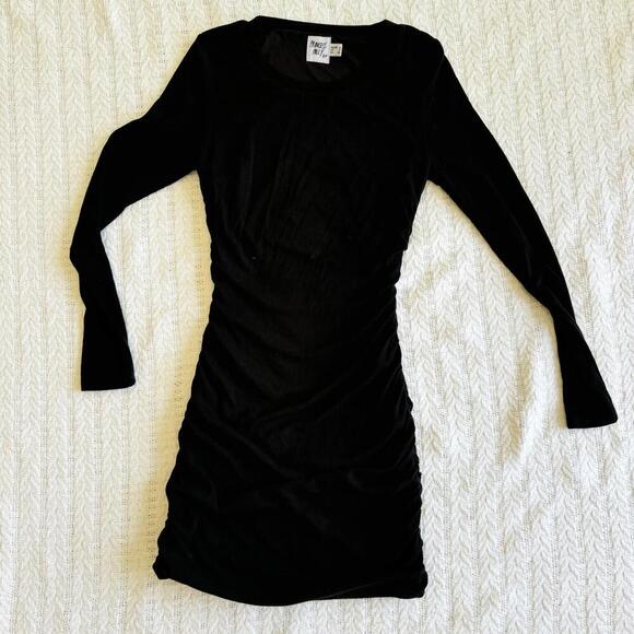 Princess Polly Black Long Sleeve Mini Bodycon Dress Size 2 - Picture 2 of 9